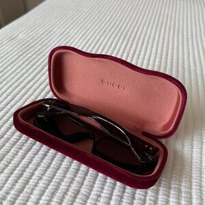 Gucci Black Sunglasses with Red Case